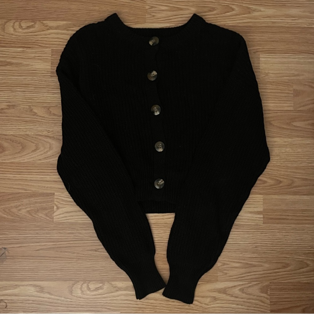 black cardigan